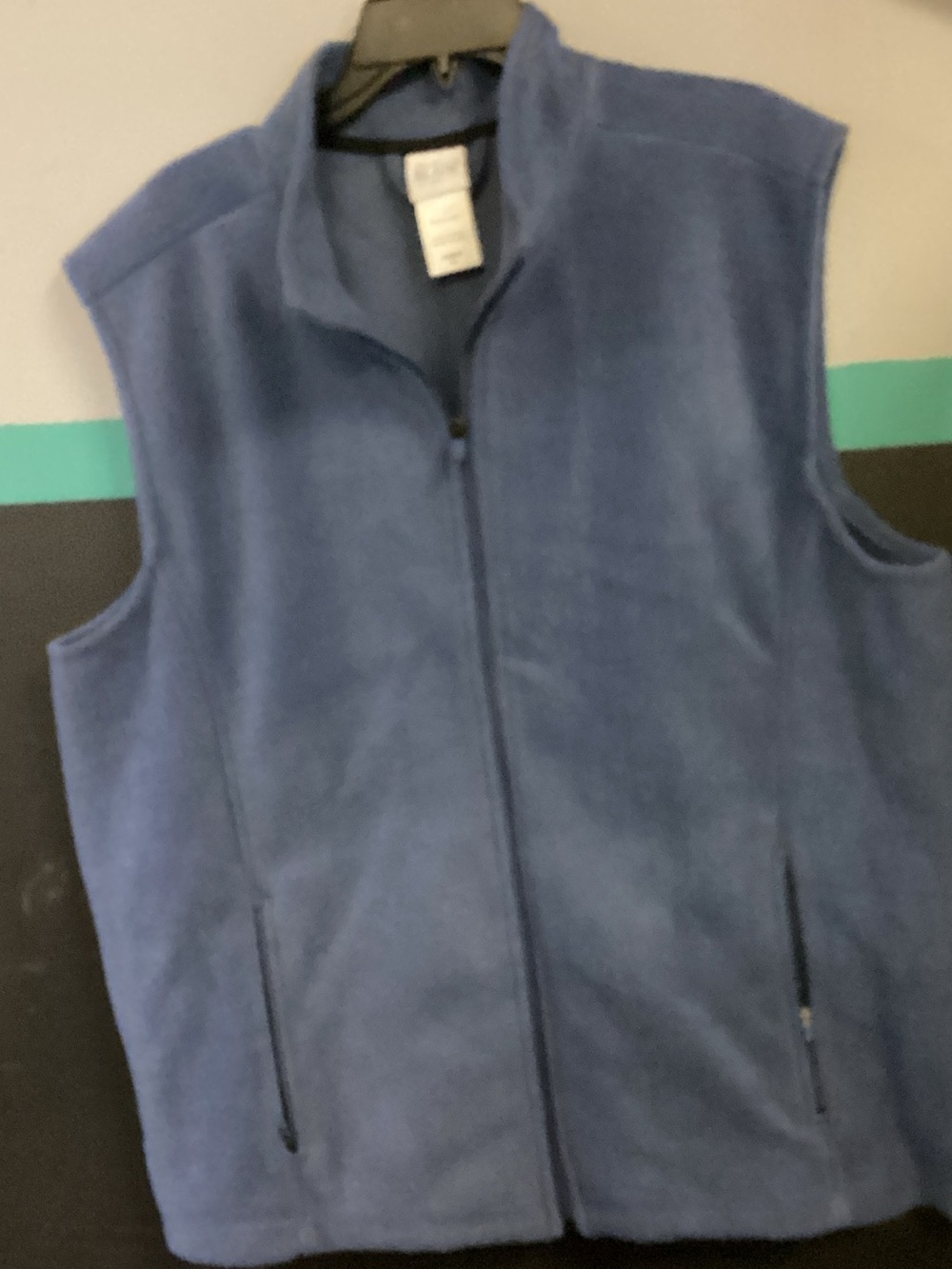 Men's Navy Fleece Vest with Full Zip